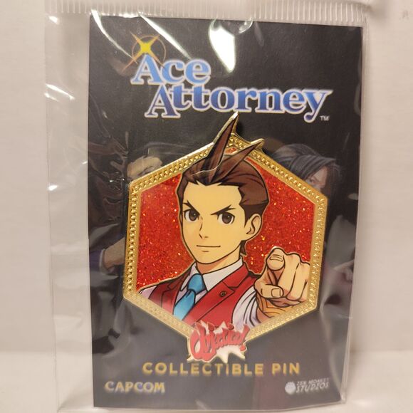 Ace Attorney Phoenix Wright Apollo Justice Enamel Pin Golden Series 2 Full Color - Picture 1 of 2